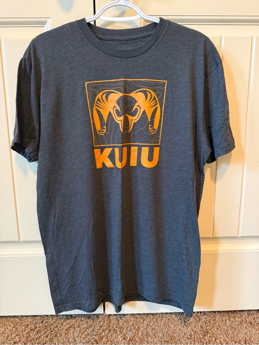 KUIU Charcoal Heather Tee with Orange Accent